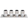 Svícen na čajové svíčky 39x12,5x10 cm HOME, šedý