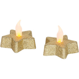 LED svíčka Hvězda 5,8x4,8 cm, zlatá, teplá bílá