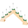 Svícen se 7 LED svíčkami 39x4,5x29 cm, imitace dřeva, 2xAA