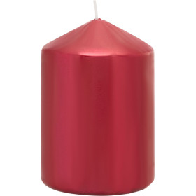 Svíčka válcová 70x100 mm, červená s metalickým efektem