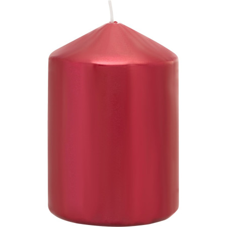 Svíčka válcová 70x100 mm, červená s metalickým efektem