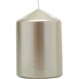 Svíčka válcová 70x100 mm, champagne s metalickým efektem