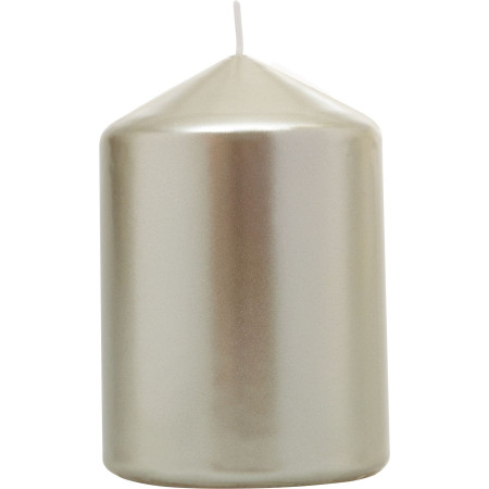 Svíčka válcová 70x100 mm, champagne s metalickým efektem
