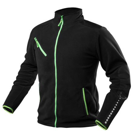 Prémiová pracovní mikina fleece, výztuhy z Cordury, černá, velikost L