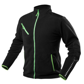 Prémiová pracovní mikina fleece, výztuhy z Cordury, černá, velikost XXL