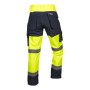 Softshellové pracovní kalhoty reflexní výstražné žluté, velikost M