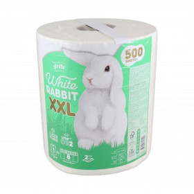 Papírové utěrky 2-vrstvé, White Rabbit XXL, 500 útržků