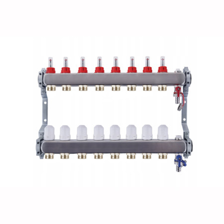 Rozdělovač na podlahové topení nerezový 3-okruhový INOX