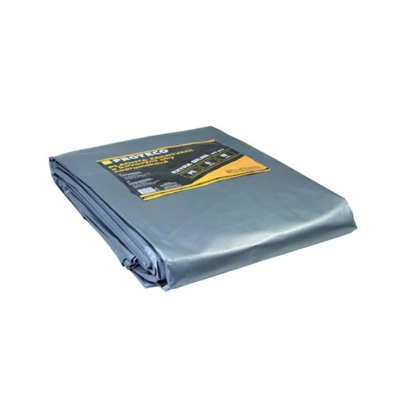 PROTECO Nepromokavá plachta 160g/m2, 4x6 m, šedá 1088P15046