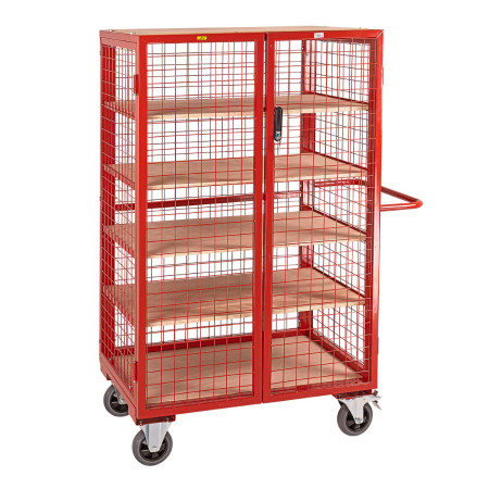 Přepravní vozík s pěti policemi a čtyřmi bočnicemi