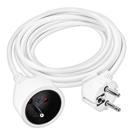 Prodlužovací kabel s 1 zásuvkou, 5 m, bílý