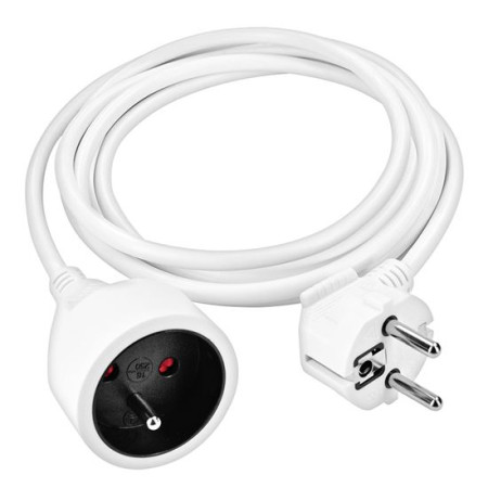 Prodlužovací kabel s 1 zásuvkou, 2 m, bílý