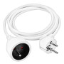 Prodlužovací kabel s 1 zásuvkou, 2 m, bílý