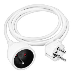 Prodlužovací kabel s 1 zásuvkou, 1,5 m, bílý