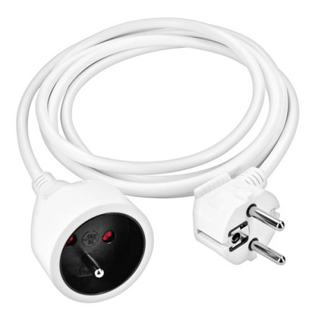 Prodlužovací kabel s 1 zásuvkou, 1,5 m, bílý