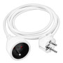 Prodlužovací kabel s 1 zásuvkou, 1,5 m, bílý