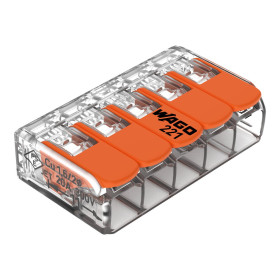 Páčková spojovací svorka 5x0,2x4 mm2 221-415 Páčková spojovací svorka 5x0,2x4 mm2 221-415