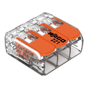 Páčková spojovací svorka 3x0,2x4 mm2 221-413 Páčková spojovací svorka 3x0,2x4 mm2 221-413