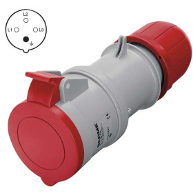Zásuvka spojovací 4P 16A/400V, IP44 Zásuvka spojovací 4P 16A/400V, IP44
