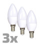 LED žárovka E14, 6 W, 3000 K, 450 lm, svíčka, 3 ks