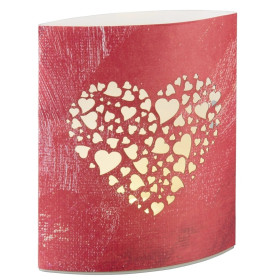 Papírové LED svítidlo červené srdce