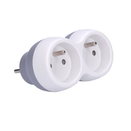 Rozbočovač 2x 10 A, bílo-šedý