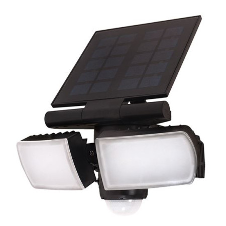 LED solární svítidlo se senzorem, 8 W, 600 lm, Li-on, černé