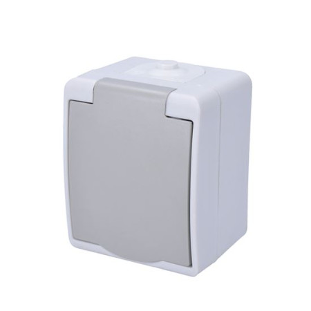 Zásuvka do vlhka IP54, šedá