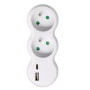 Rozbočovač 2x 10 A s USB A+C nabíječkou, bílý
