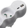 Rozbočovač 2x 10 A s USB A+C nabíječkou, bílý