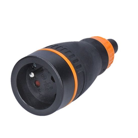 Zásuvka přímá do vlhka IP40, černá/oranžová