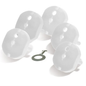 Bezpečnostní záslepka do zásuvky 230 V, 5 ks s klíčkem