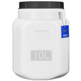 Čtvercový plastový sud 20 L s víkem, bílý