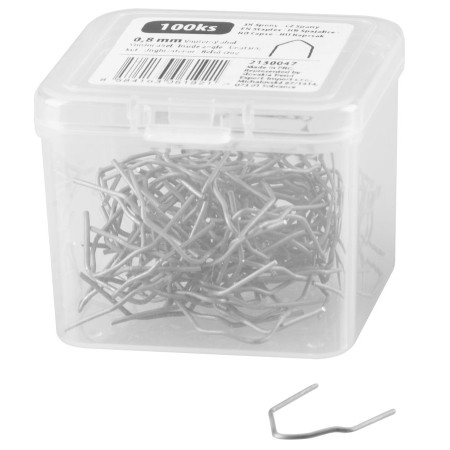 Spojovací spony pro pistoli pro svařování plastů, vnitřní úhel 0,8 mm, 100 ks