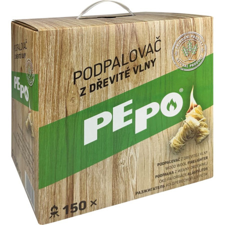 Podpalovač PE-PO z dřevité vlny, 150 ks