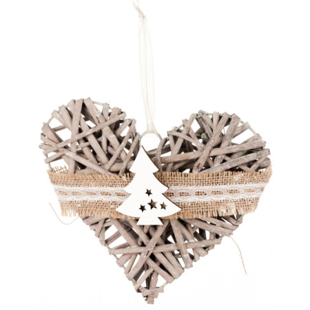 Dekorace proutěné srdce 20x5 cm