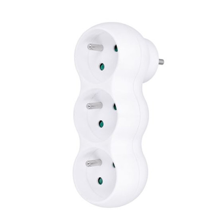 Rozbočovač s podpěrou 3x 10 A, bílý