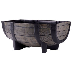 Plastový květináč barel 41x29x19 cm Woodeff natural