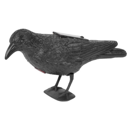 Plašič ptáků Havran se zvukem solární, černý