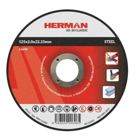 Řezný kotouč na ocel 125x2,0 mm AS-30 Classic