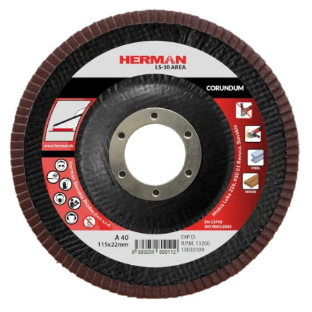 Lamelový kotouč na ocel 115 mm/P40 LS-10 Area corundum