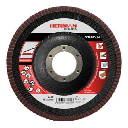 Lamelový kotouč na ocel 115 mm/P80 LS-10 Area corundum