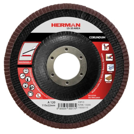 Lamelový kotouč na ocel 115 mm/P120 LS-10 Area corundum