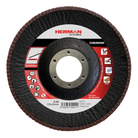 Lamelový kotouč na ocel 125 mm/P60 LS-10 Area corundum