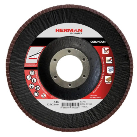 Lamelový kotouč na ocel 125 mm/P80 LS-10 Area corundum