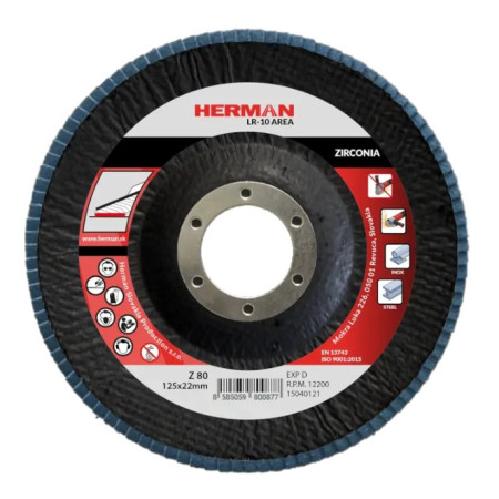 Lamelový kotouč na nerez 125 mm/P80 LR-10 Area zirconia