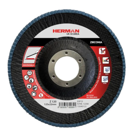 Lamelový kotouč na nerez 125 mm/P120 LR-10 Area zirconia