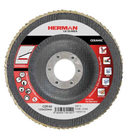 Lamelový kotouč na nerez a legované oceli 125 mm/P60 LX-10 Area ceramic