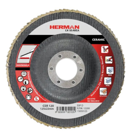 Lamelový kotouč na nerez a legované oceli 125 mm/P120 LX-10 Area ceramic
