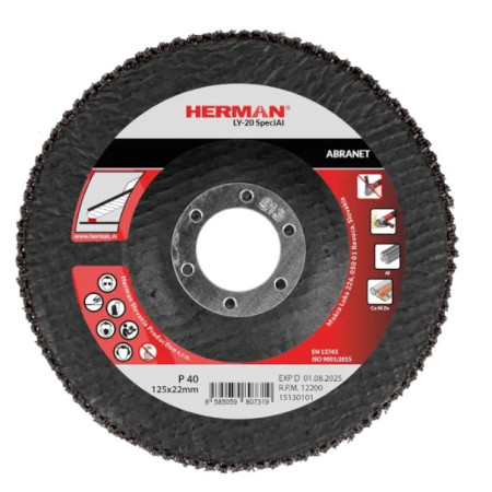 Lamelový kotouč na hliník 125 mm/P40 LY-20 SpeciAl